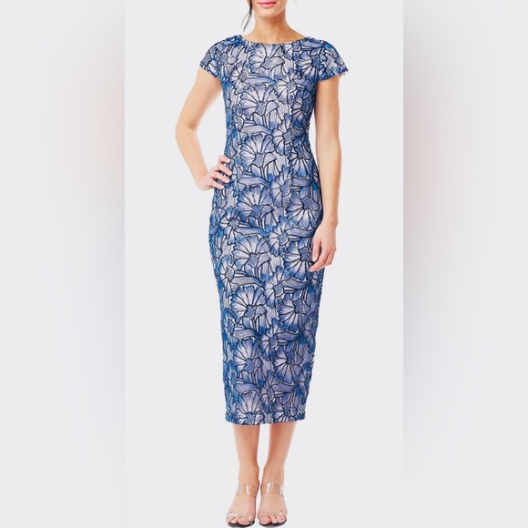 JS COLLECTIONS LENA CAP SLEEVE TEA LENGTH DRESS - Picture 3 of 8